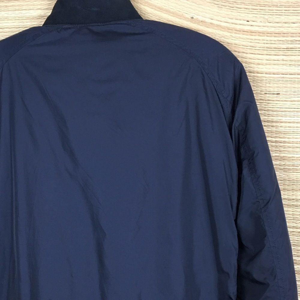 EMPORIO ARMANI Lamb Shearling Front Unisex Lightweight Bomber Jacket Navy Sz S - Picture 7 of 14